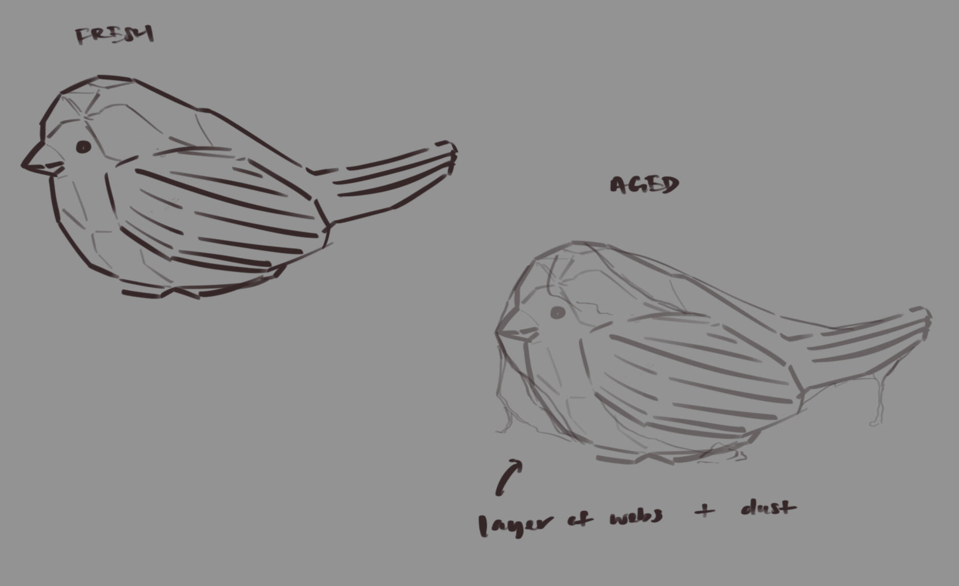 conceptualisation of bird sculpture