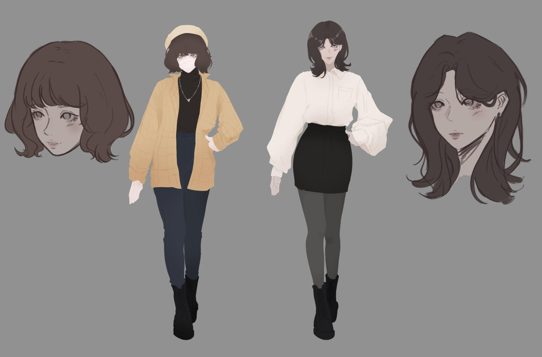 main character flat colours