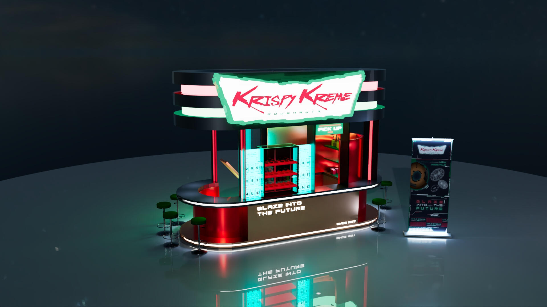 kiosk 3D MAYA